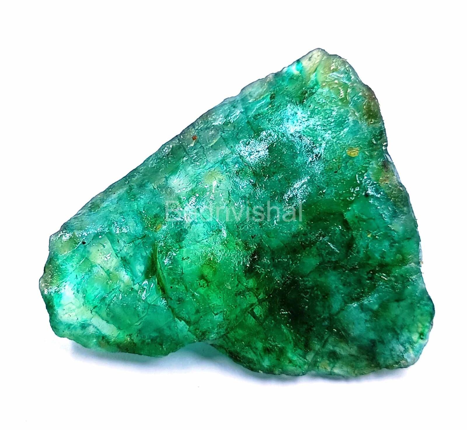 82 Ct Natural Colombia Rough Green Emerald Certified (Color Dyed) Gemstone EKT