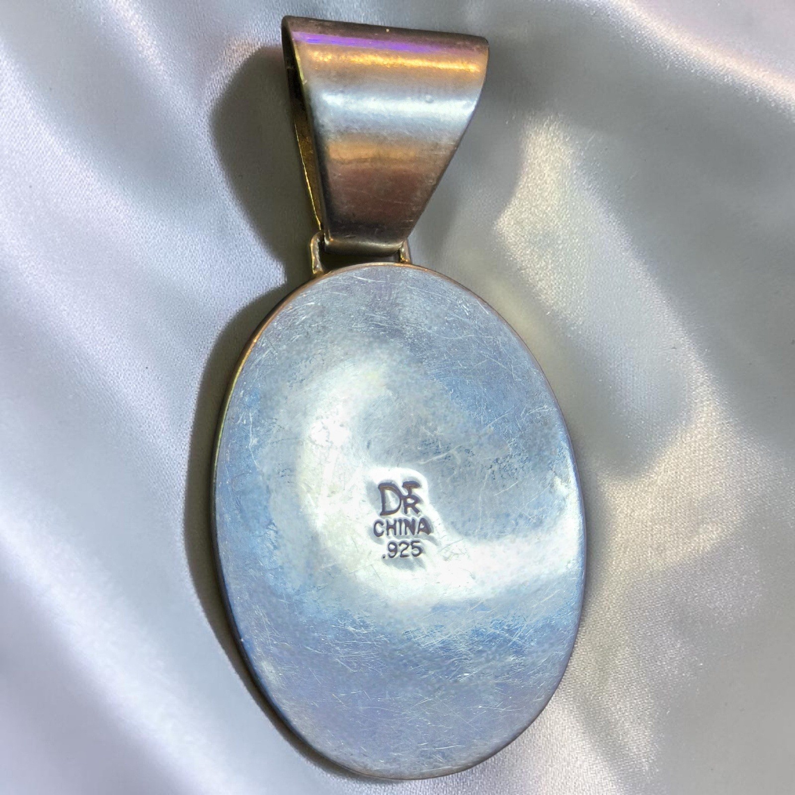 Jay King DRT African Meadow Stone Gaspeite Magnesite Sterling Silver 925 Pendant