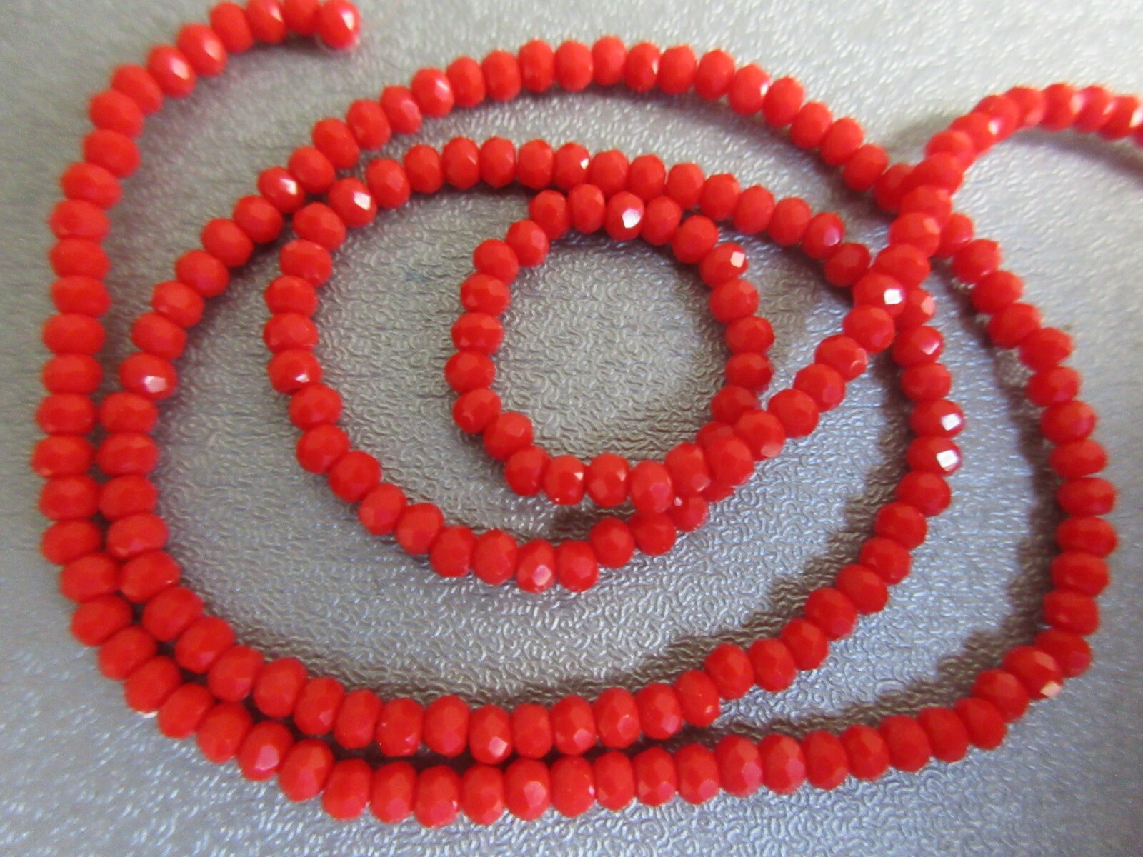 Chinese Crystal Beads 3mm Faceted Roundel 176pcs Red