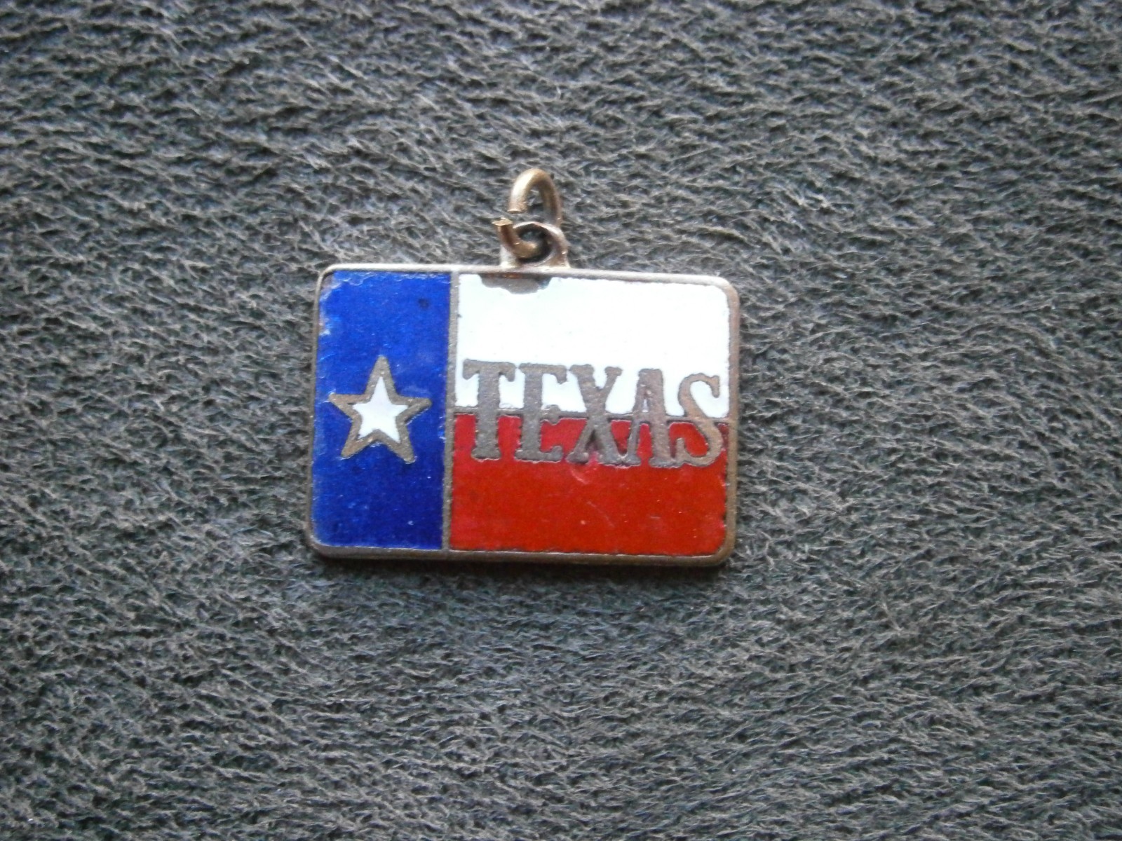 Texas Flag Vintage Goldtone Enamel Bracelet Charm Pendant 3.0g