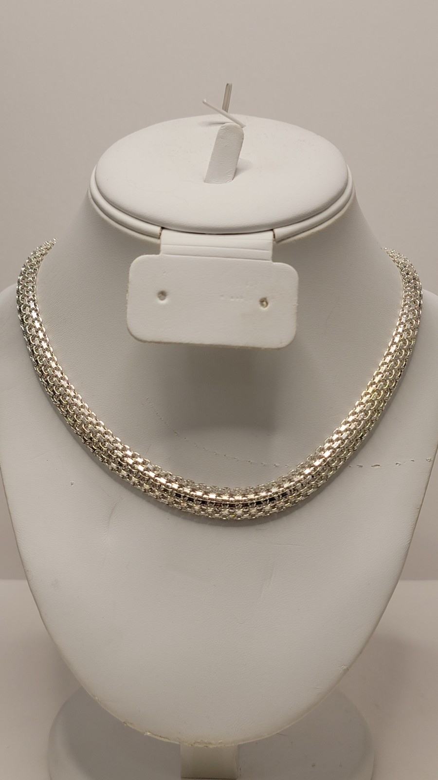 OTC international Ltd Italy 925 Sterling Mesh Or Bismarck Domed Choker 38 Grams