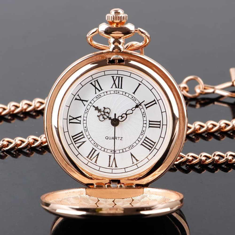Vintage Style Pocket Watch with 37cm Chain – Ideal for Christmas & Fathers Day