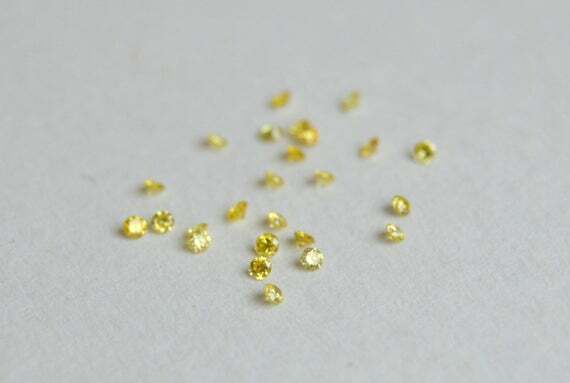 loose individual round diamond melee 2.3mm SI1 yellow 0.05ct colored Natural