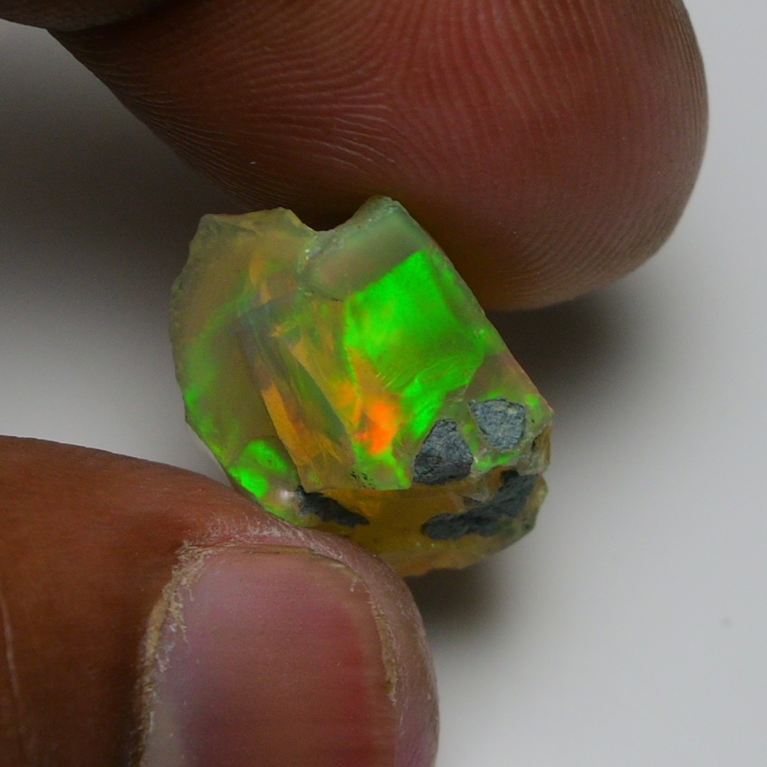 Jewelry Grade Black Opal Rough 13.90 Cts, Natural Ethiopian Raw, Neon Fire Opal
