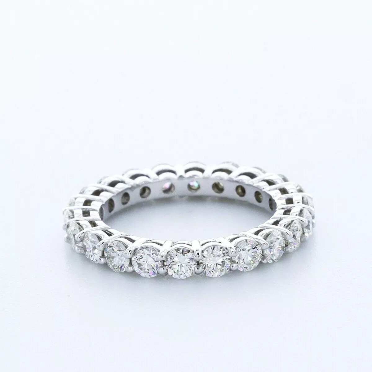Eternity Wedding Ring Classic Solid 14K Gold 4.20 CT Round Natural Diamond H SI2