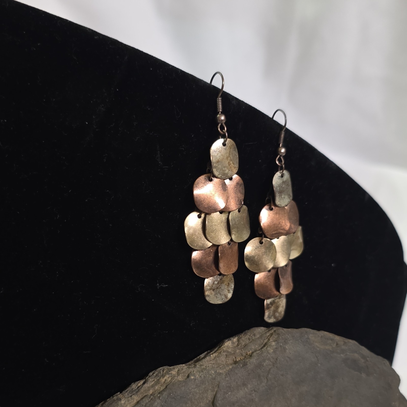 Multicolor Mixed Tone Metal Round Disc Dangle/Drop Hook Earrings