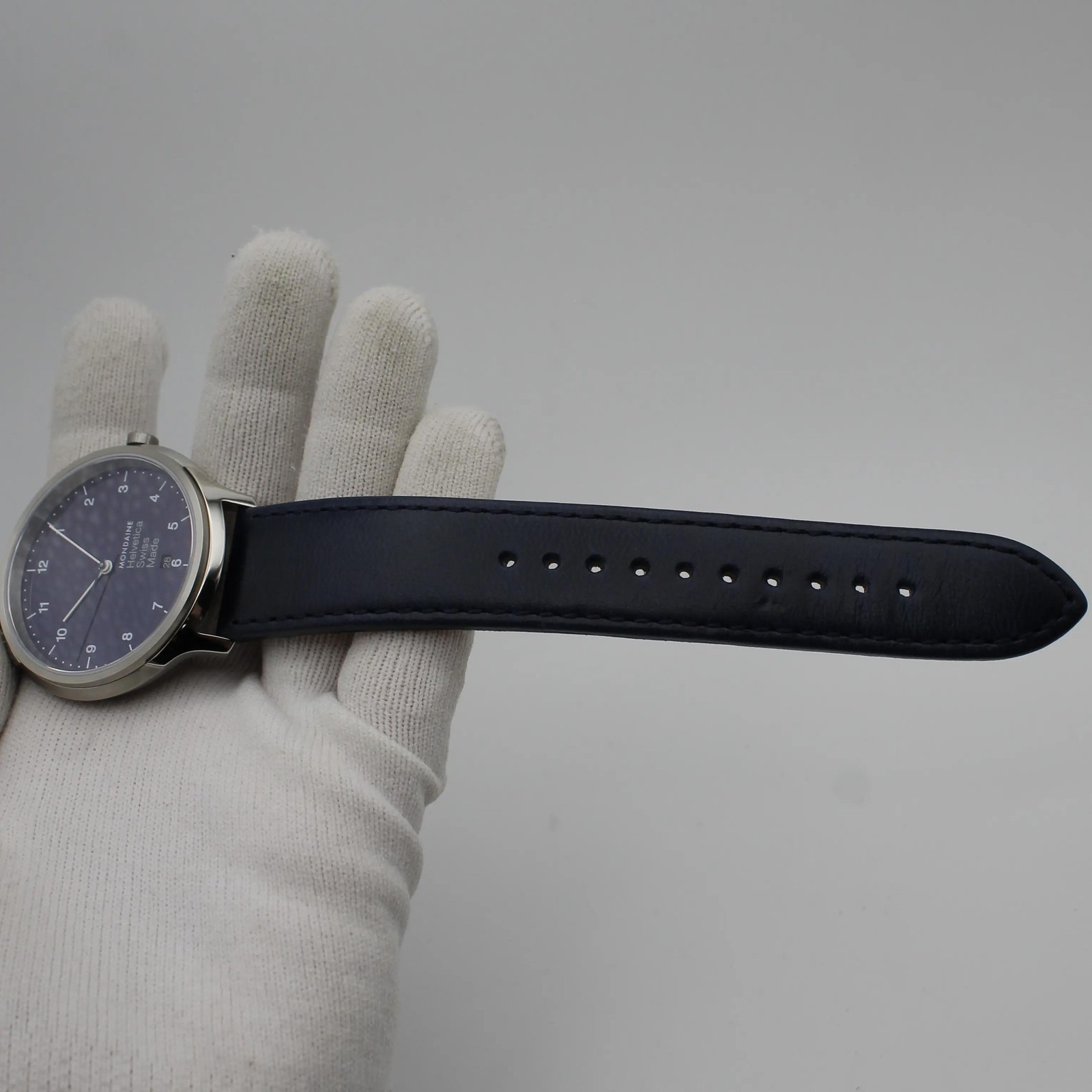 Mondaine Helvetica 40mm Steel Blue Dial Quartz Ladies Watch MH1.R2240.LD