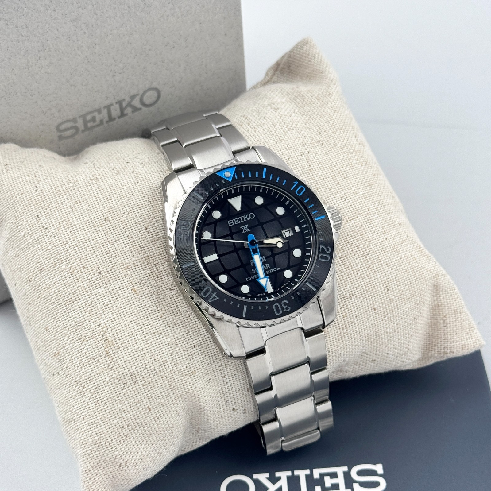 Seiko Men’s Prospex Sea SNE575 Black Dial PADI Edition Solar Diver Watch 38.5mm