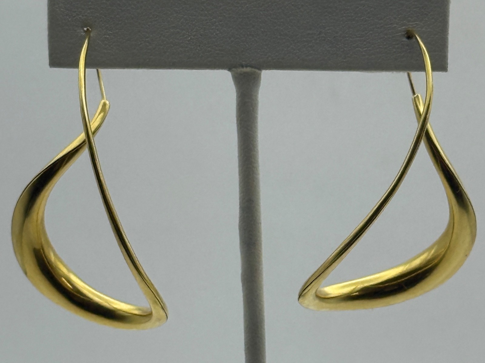 Michael Good 18K Gold Free Form Swirl Earrings, 10.7g, Sculptural, 2″ Drop.
