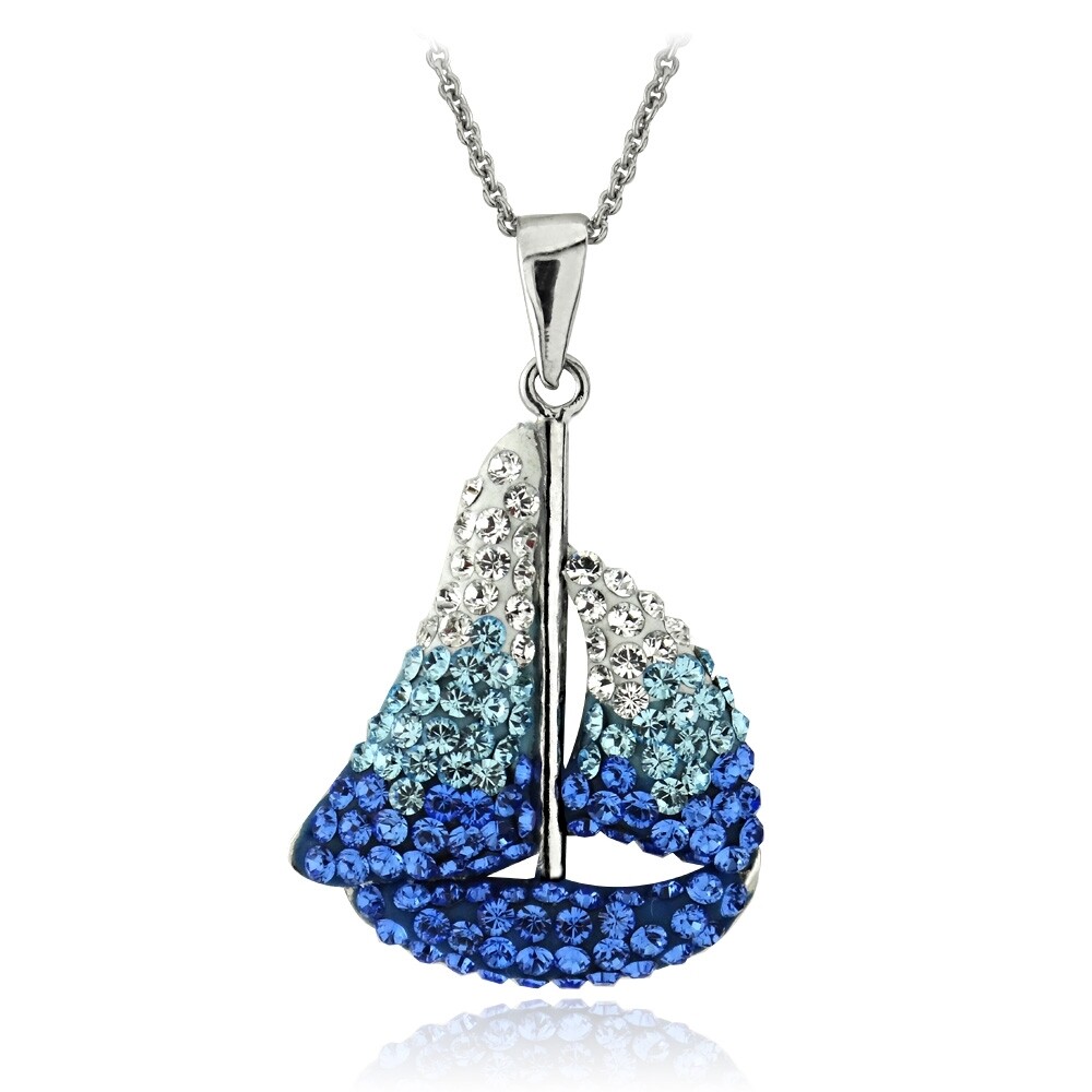 Crystal Sailboat Neckalce with European Crystals