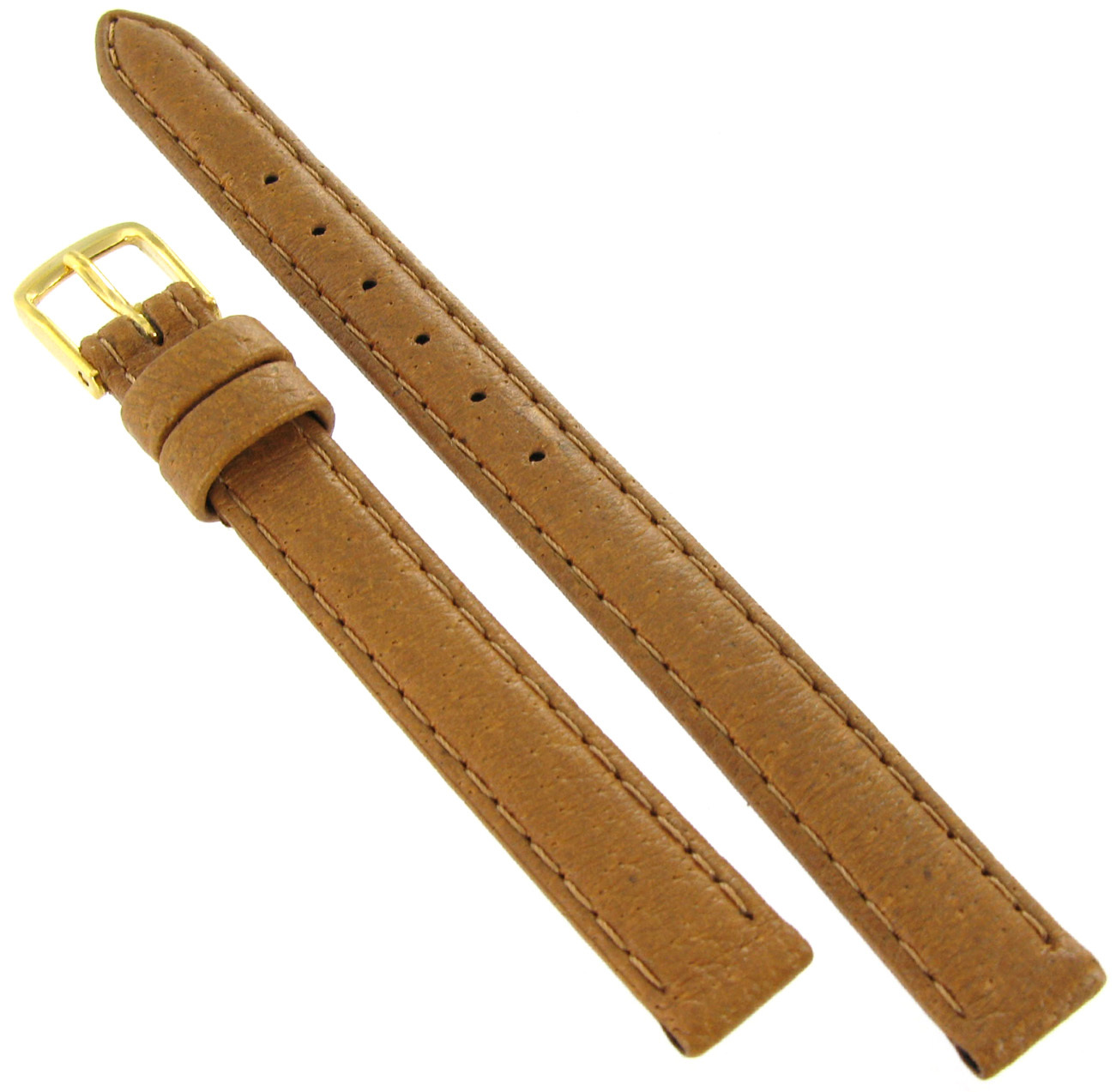 13mm Speidel Honey Tan Brown English Pigskin Padded Stitched Ladies Watch Band