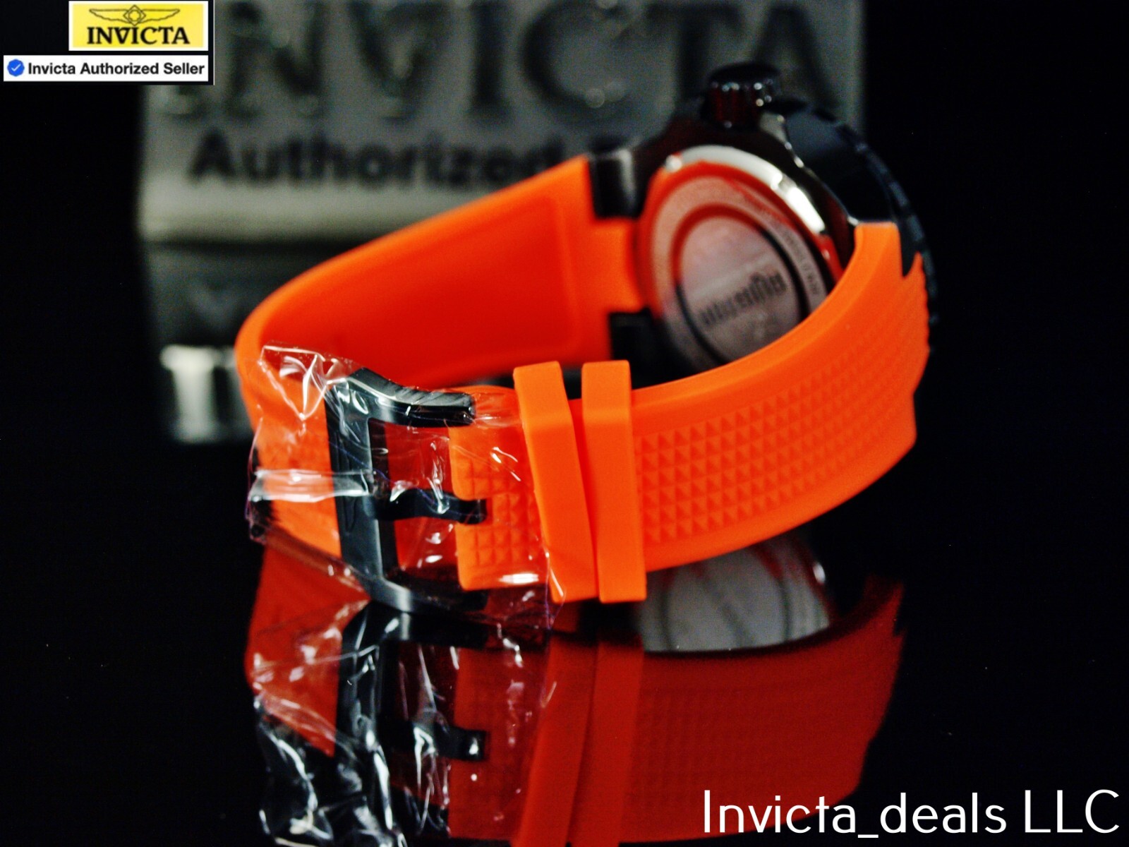 Invicta Men’s 50mm AVIATOR NAUTICAL Series Quartz BLACK DIAL Orange Tone SS Watc