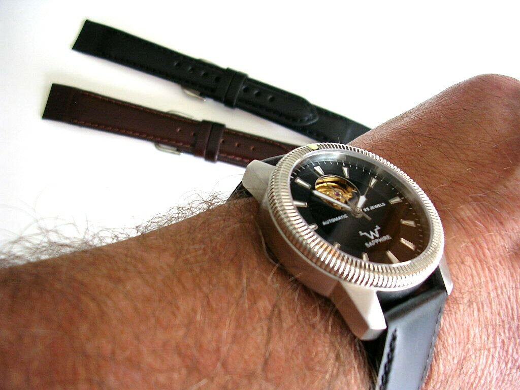 Open End Oily Leather Vintage Wire Lugs watch band strap IW SUISSE 8 10 16 18 20