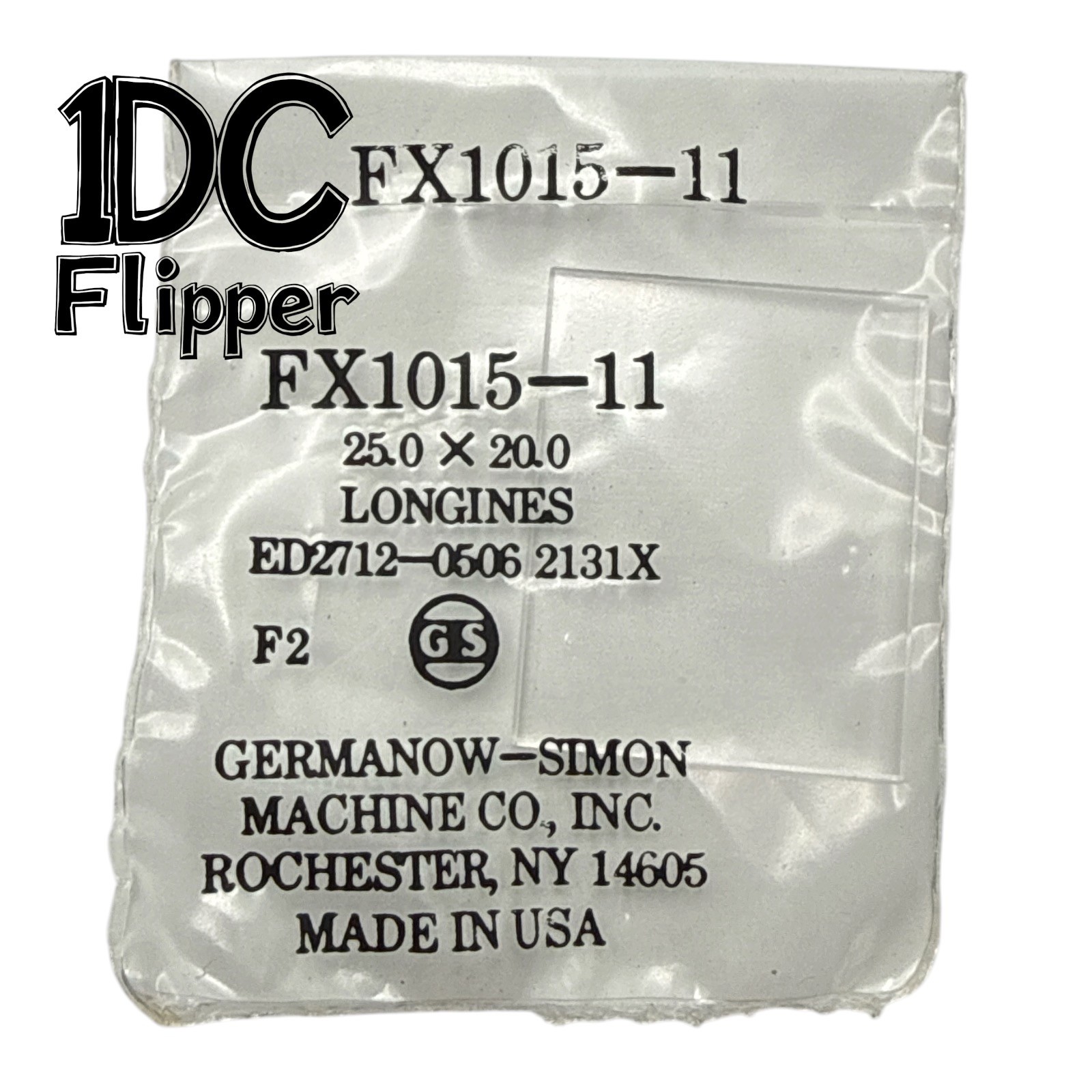 Longines Flat Rectangle Crystal G-S FX1015-11 NOS 25.0 x 20.0 ED2712-0506 2131X