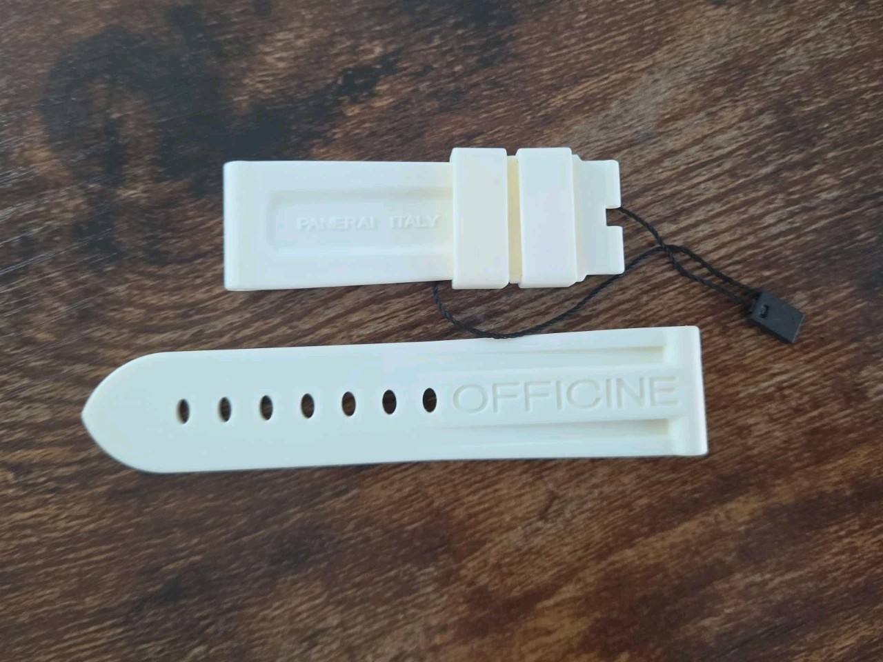Panerai Watch 24/22mm White OEM Caoutchouc Rubber Tang Buckle Strap