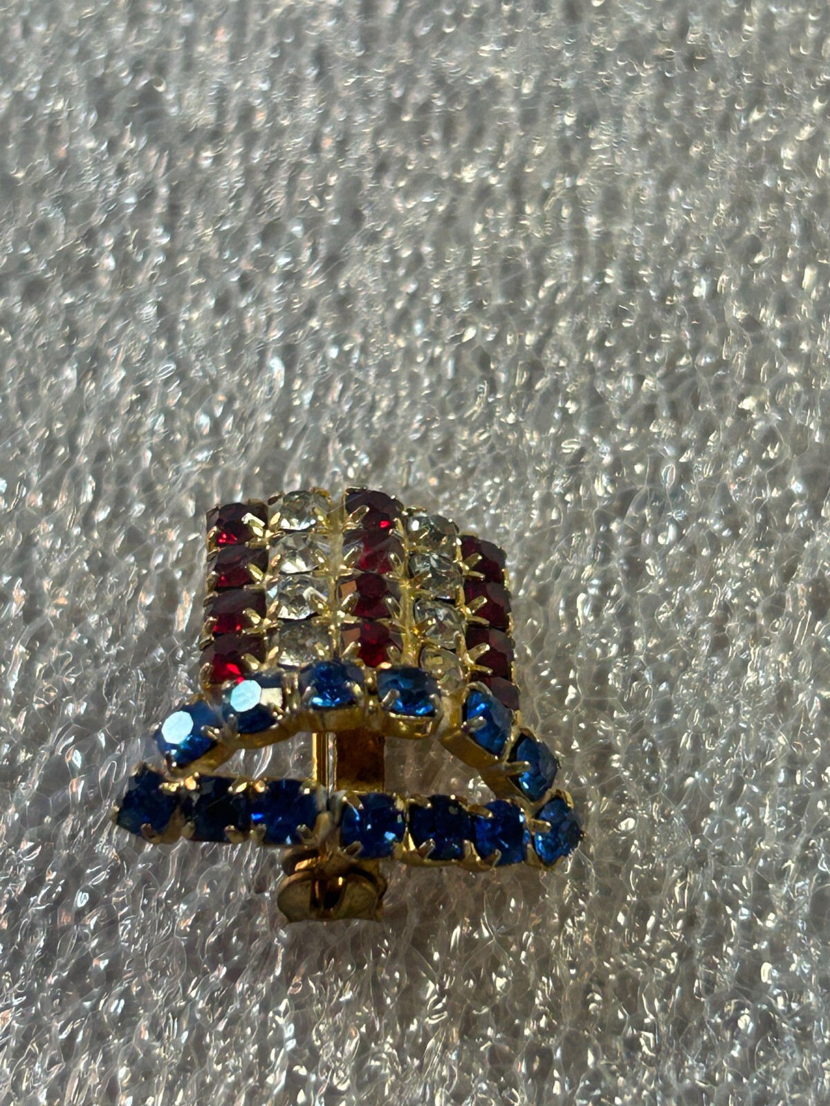 ncle Sam Top Hat Pin Brooch Red White Blue Rhinestones Vintage Pin Brooch P-218