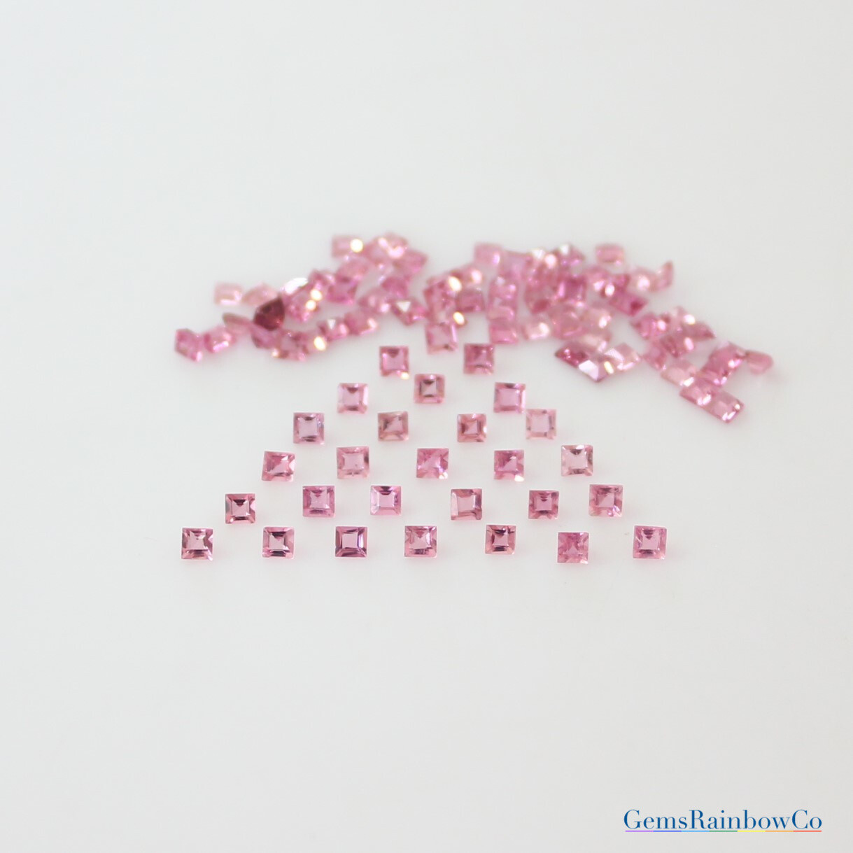 Natural Pink Tourmaline 2mm to 6mm Square Faceted Loose gemstone AA Quality
