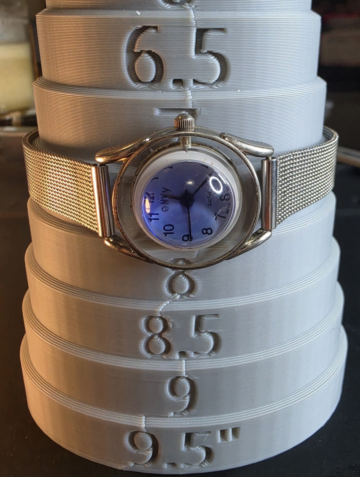 Envy Women’s Quartz Analog Blue Dial Silver Milanese Mesh Band 28.6mm