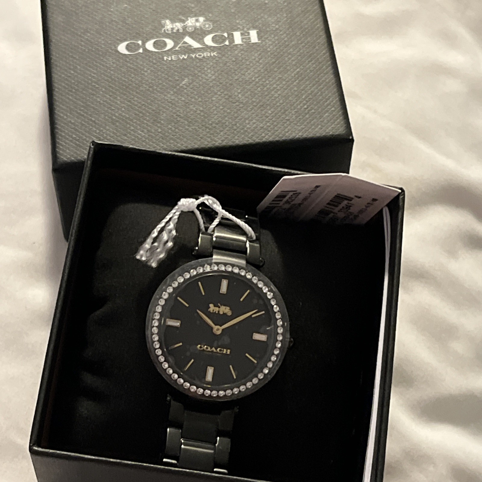 Women’s Black Coach Analog Watch NWT