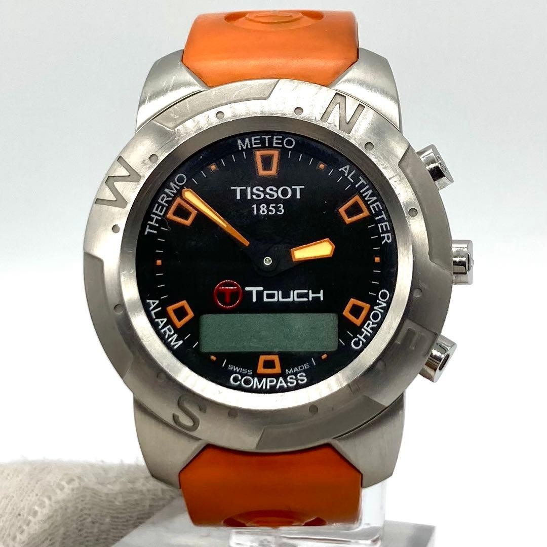 Tissot T-Touch QZ Orange Mens Quartz Watch Japan Non-Working 075870