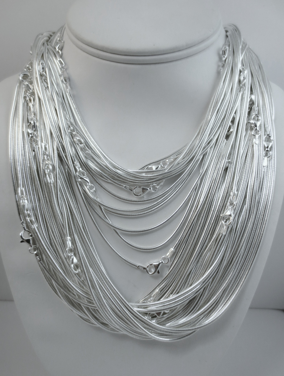 1.5mm Sterling Silver Snake Chain. 16,18,20,22,24,30 inches, Pure .925 Italian