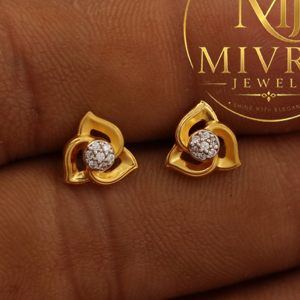 Luxury Jewelry Gift, Delicate Gold Drop Earrings, 0.8 cm x 0.8 cm, 2.51g