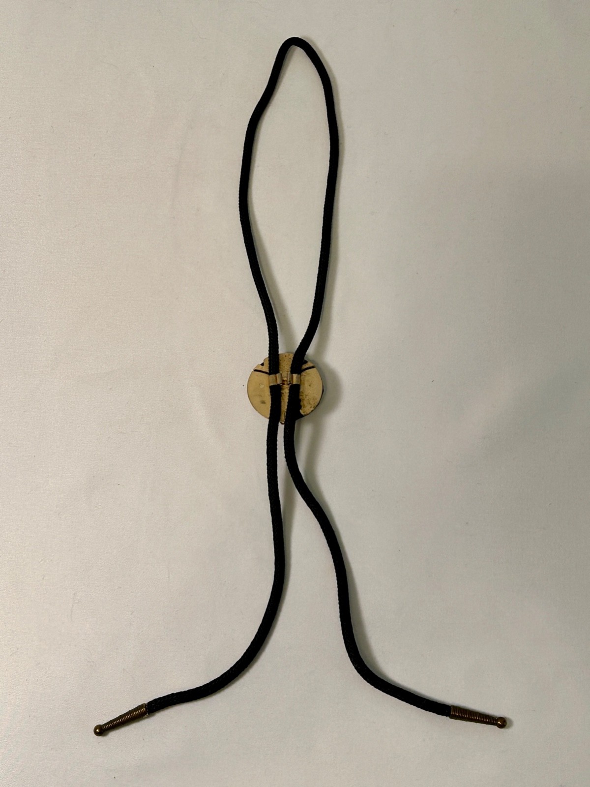 Rare Vintage Bolo Tie, Lucite Encased Gold Flakes Prospecting Tools, Black cord