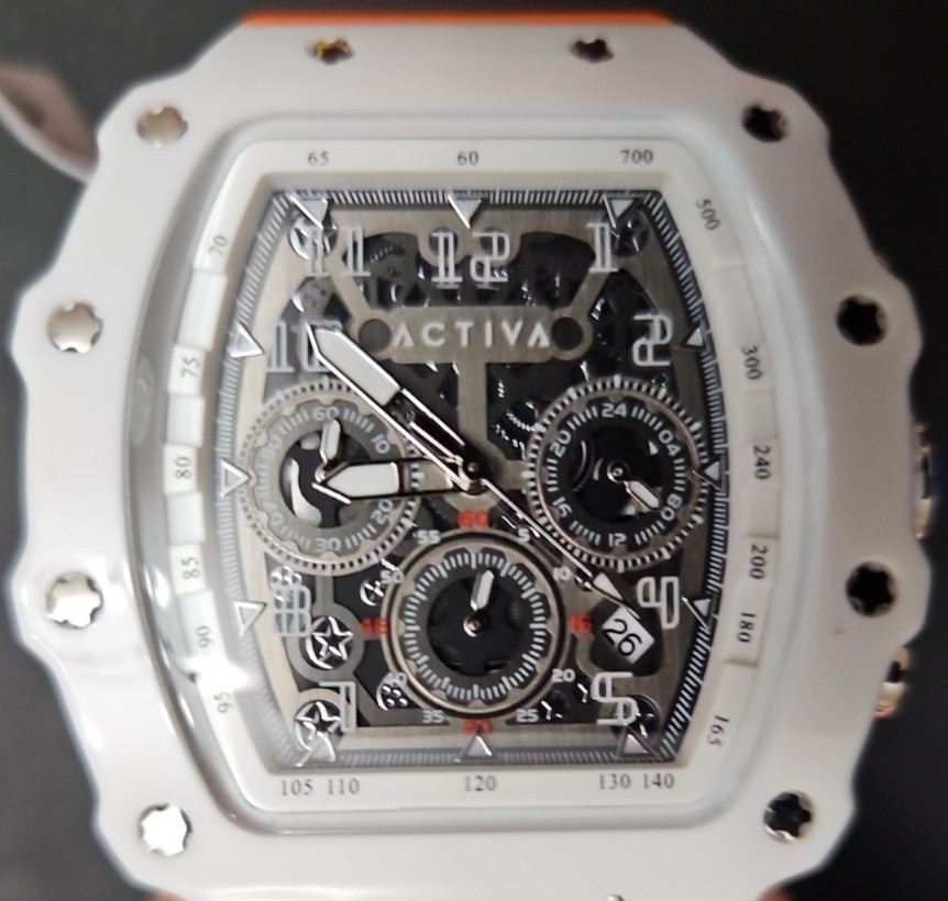Activa Fury X Invicta Mens Quartz MG53 Skeleton Dial Orange 44mm ACW2305-015 NIB
