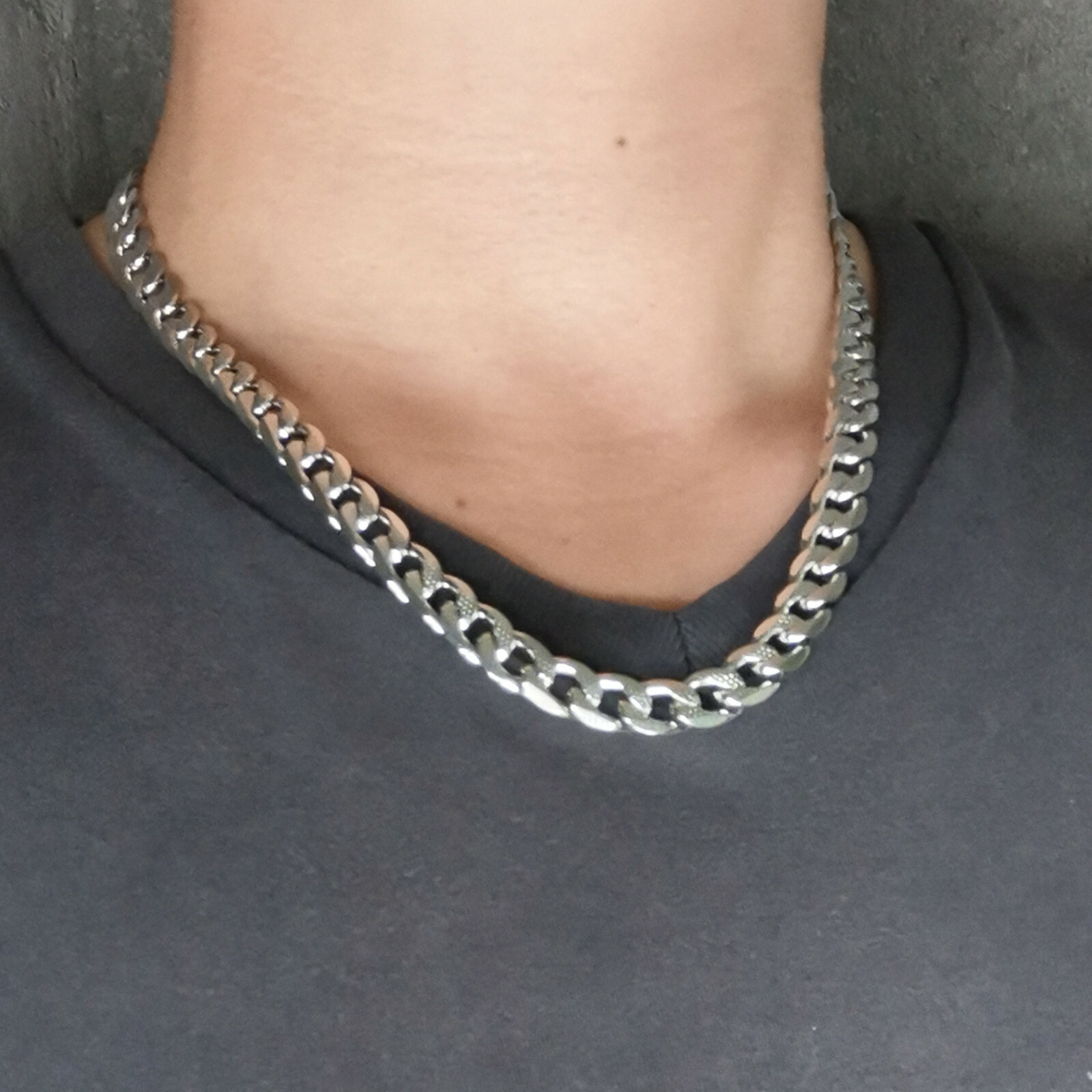 Rare Men’s 9.5mm S.Steel Necklace (or bracelet) curb chain 7.5–40in
