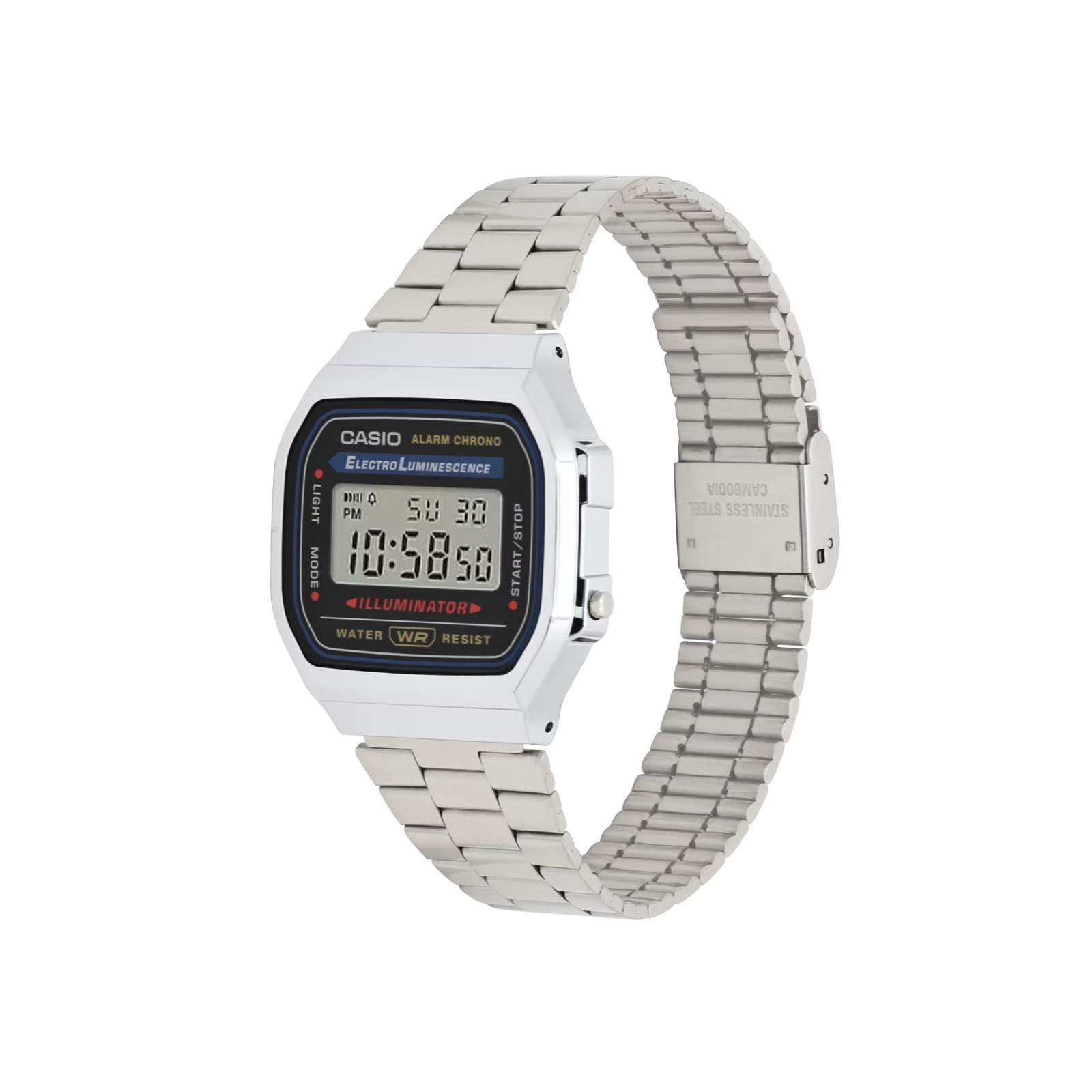 Casio Vintage Digital Stainless Steel Bracelet Watch Silver – A-168WA-1Q