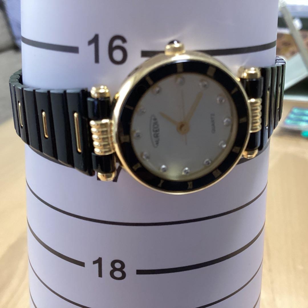 Aureole Quartz Black Dial Women Wristwatch