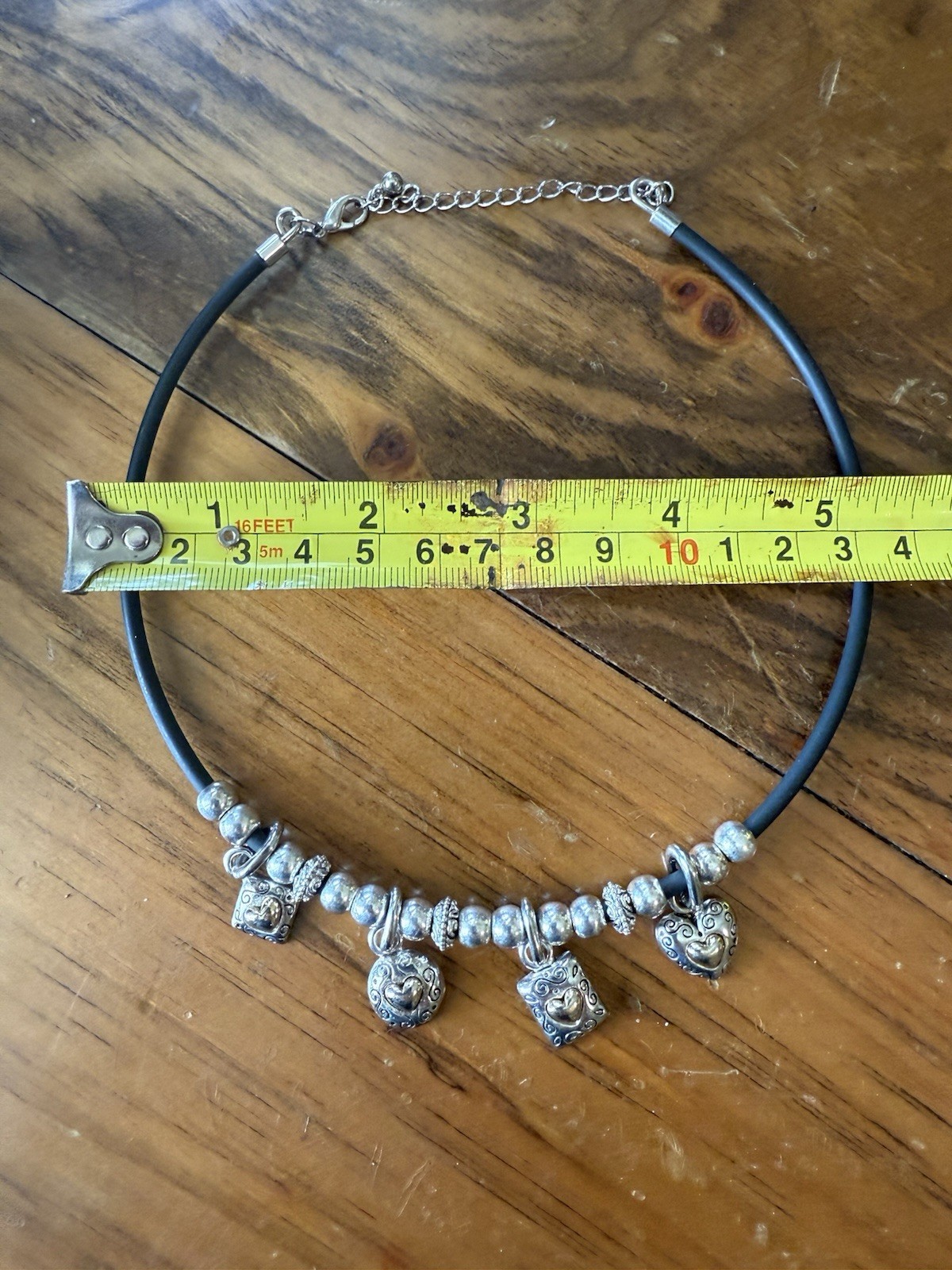 Silver Toned heart Charm Necklace And matchingEarrings