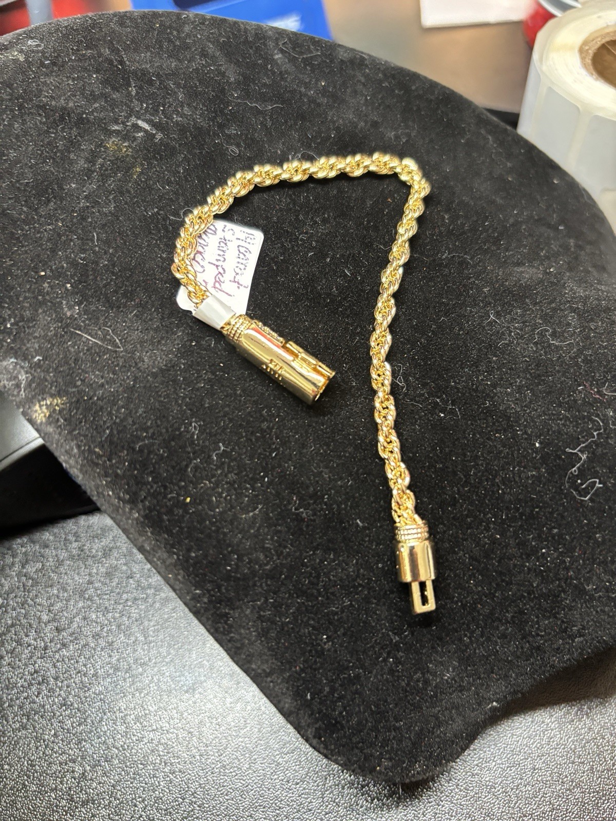 Gold Fill Monaco Stamp Rope Bracelet
