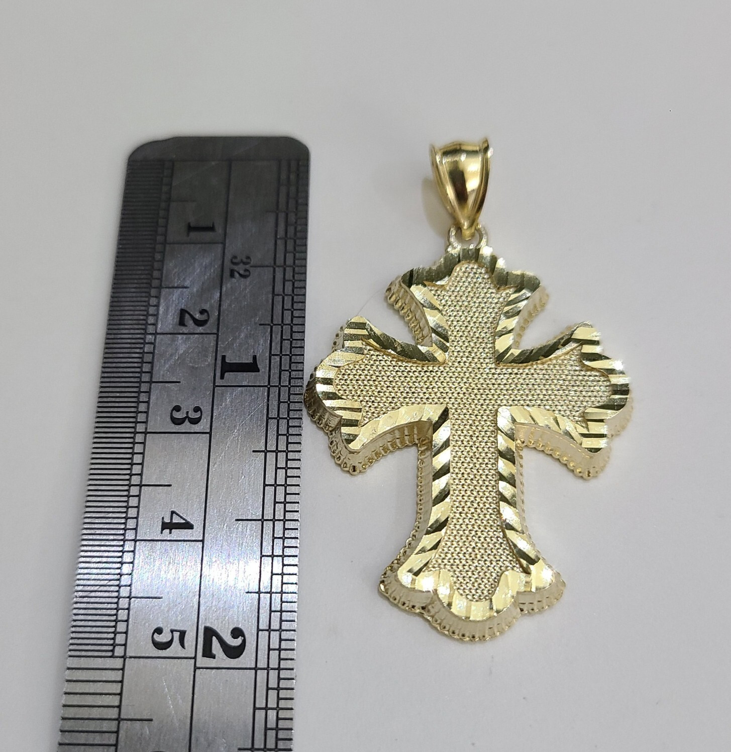 REAL 10k Jesus Roman Cross Charm Rope Chain Pendant 4mm Necklace Set 18″-28″ in