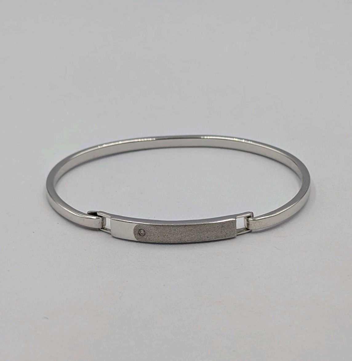 Jewelry Concepts Inc Sterling 925 Diamond Accent Engravable ID Bangle Bracelet