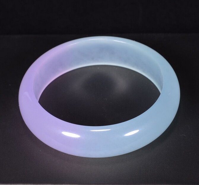 Natural Lavender Blue Jade Jadeite circle flat Bracelet 56-66mm Jewelry