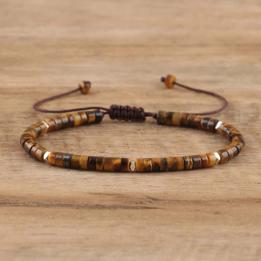 Men’s Healing Energy Tiger Eye Hematite Bracelet Jewelry Strength Grounding Gift
