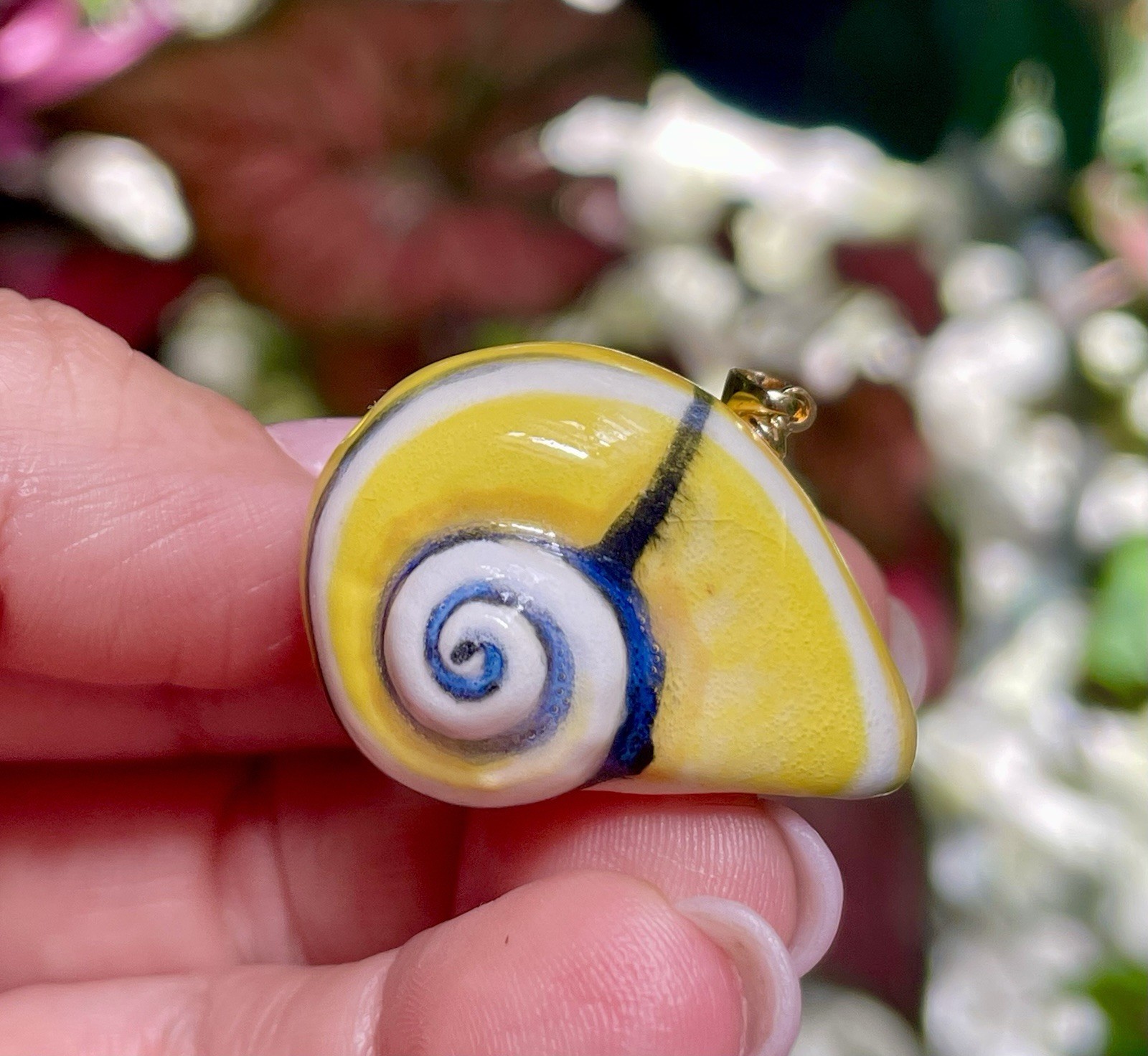 Handmade Ceramic Pendant Jewelry. Unique piece. White heart