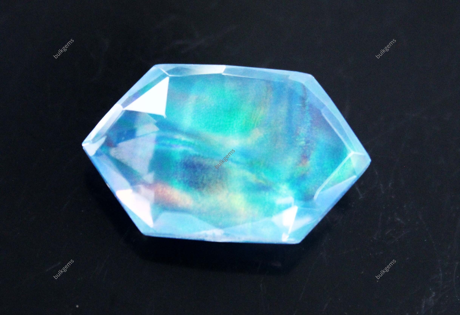 11.70 Ct Natural Boulder Opal Doublet Fancy Shape CERTIFIED Loose Gemstone