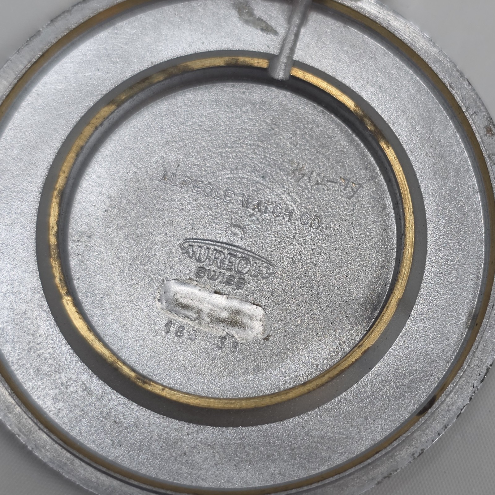 Vintage Aureole Pocket Watch Slim Silver Tone Auroflex Mechanical Wind Up Swiss