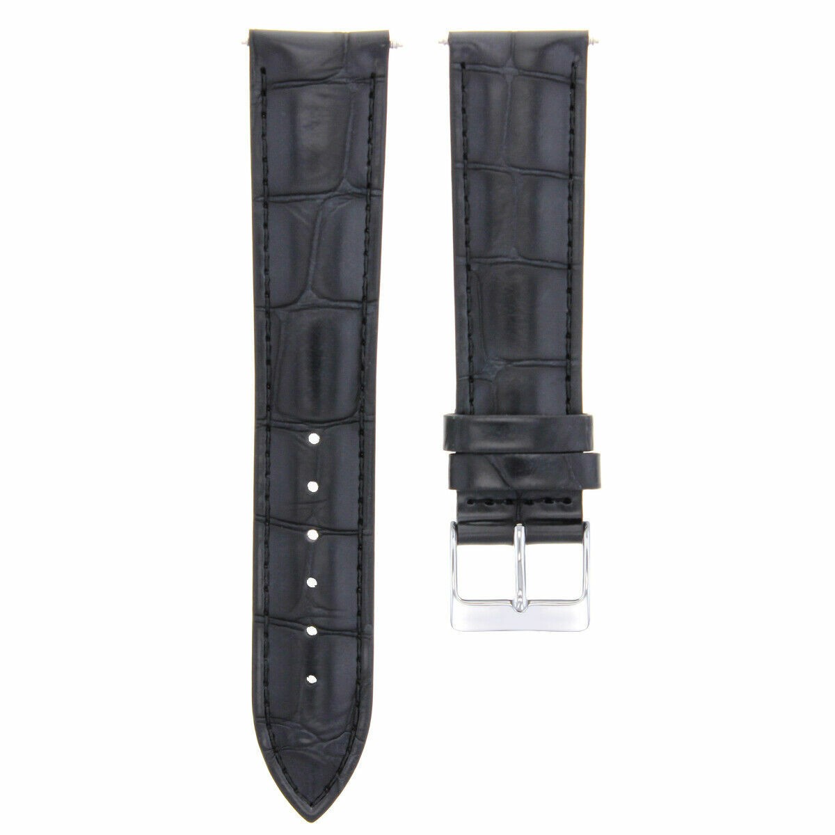 18mm x 16mm Black Italian Leather Replacement Watch Strap For IWC Top Gun