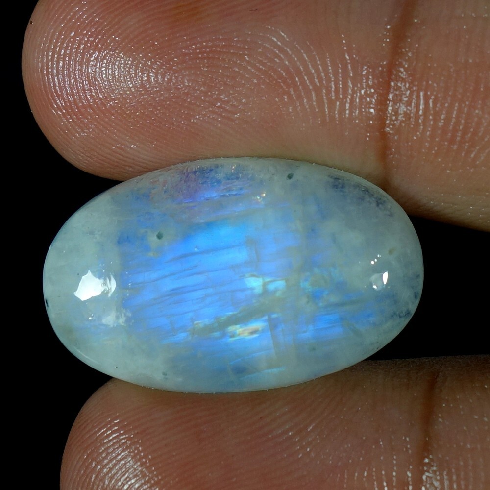 100% NATAL BLUE FIRE WHITE RAINBOW MOONSTONE CABOCHON GEMSTONE 22.30 CTS