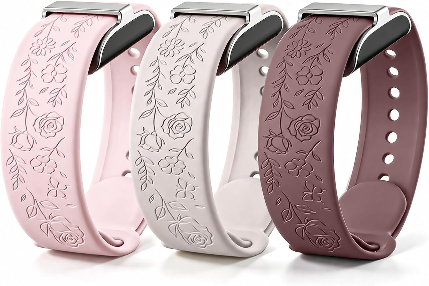 3Pack Floral Engraved Band Compatible with Hume Band 1.0 Replacement Strap | Sof