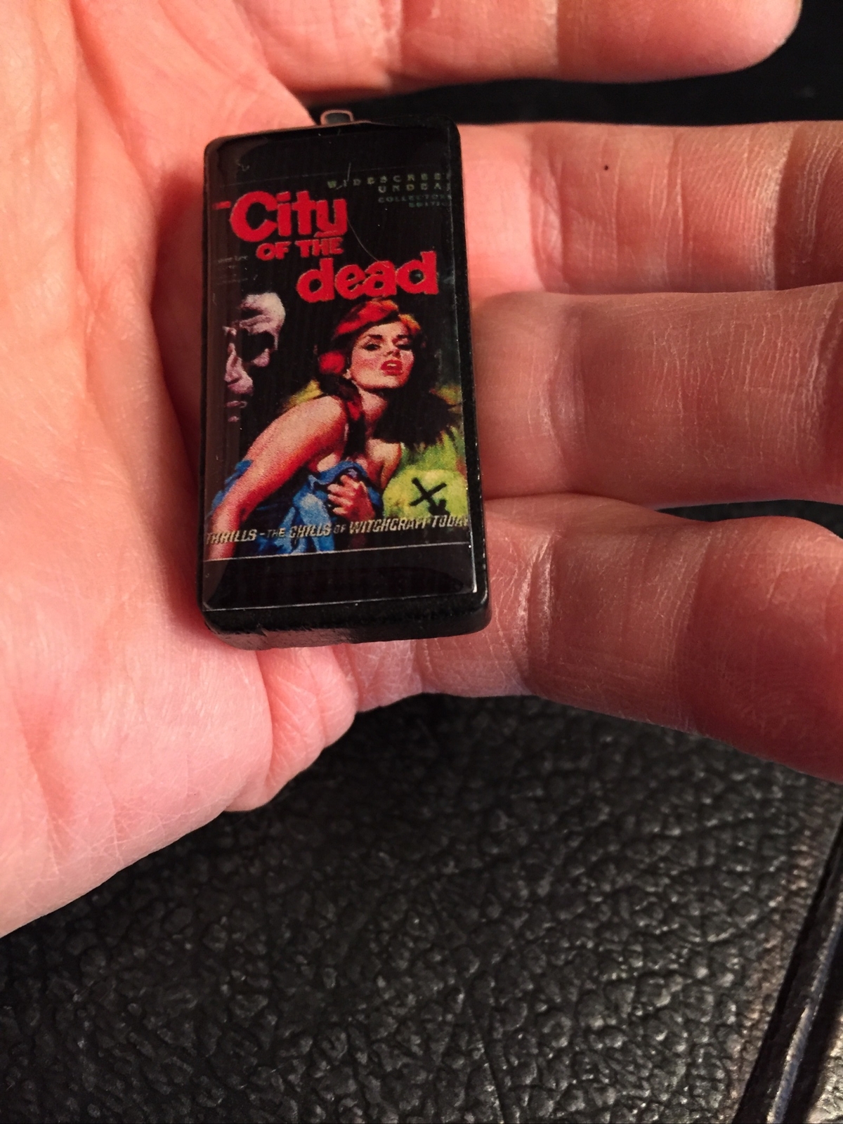 B4) CITY OF THE DEAD Charm Pendant Domino 1 3/4” for Necklace THiNK CHRiSTMaS