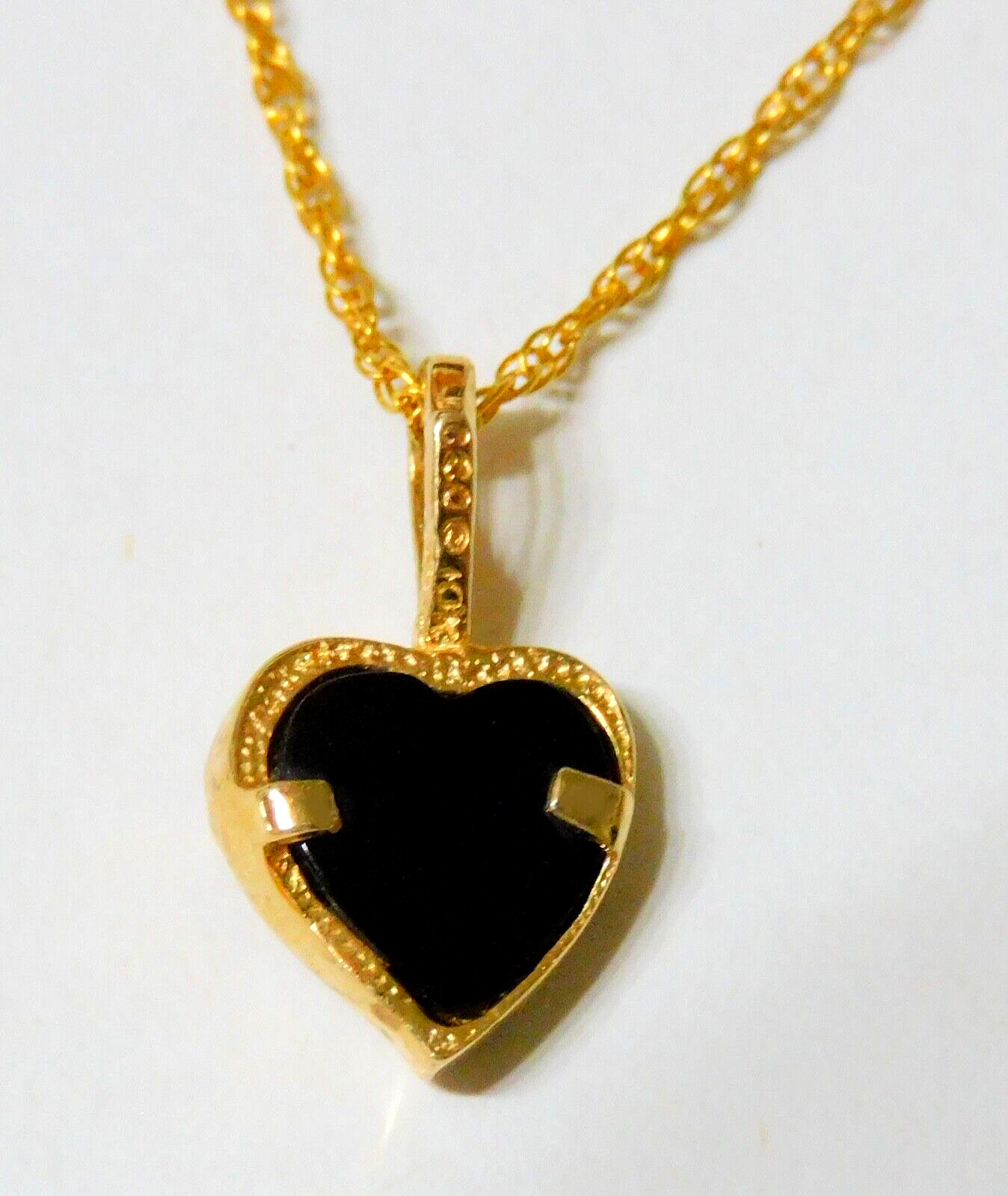 Black Hills Gold 10k Small Onyx Heart Pendant