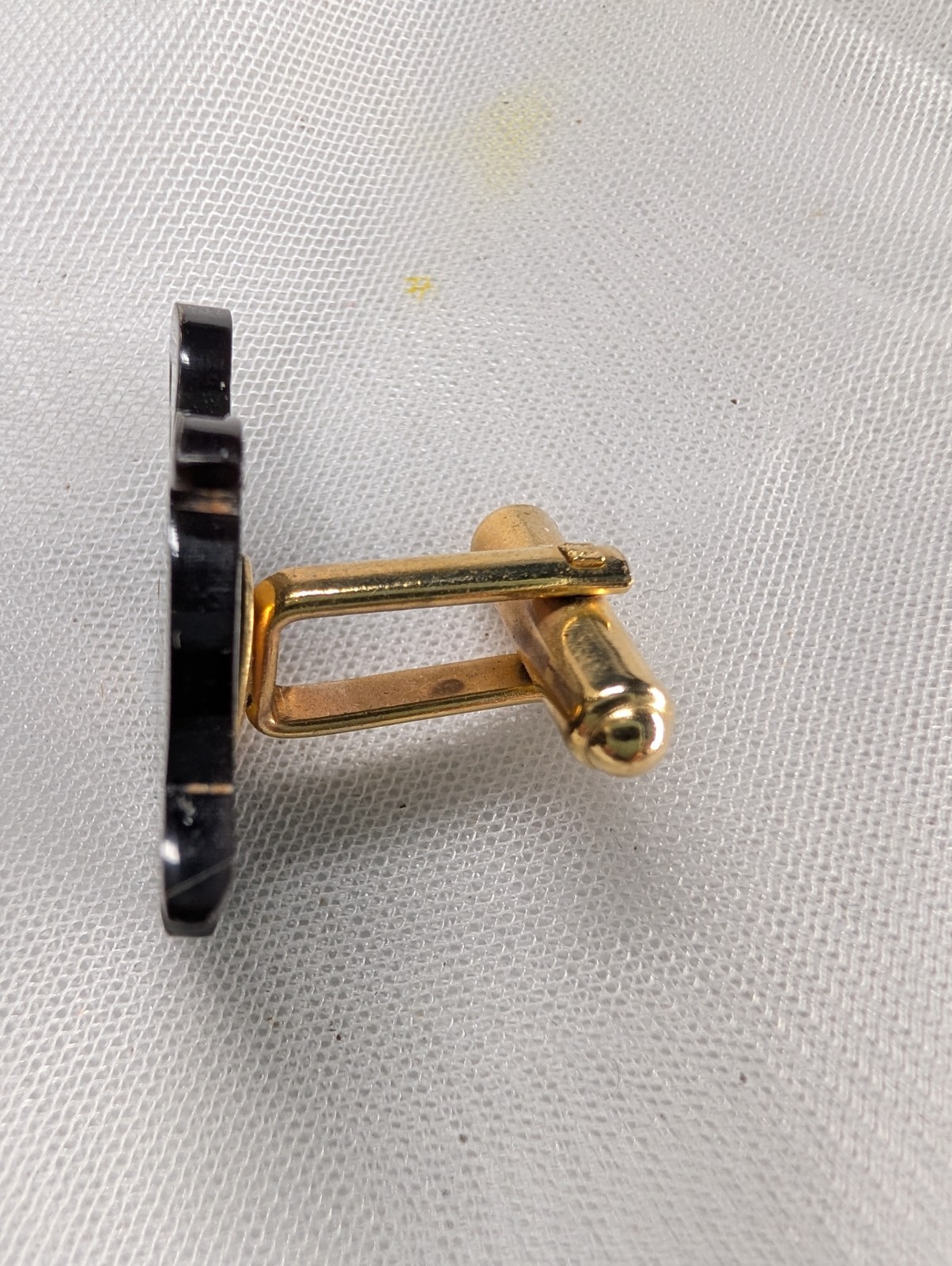 Vintage Cufflinks Lot 2 Pairs Red Stone Square & Faux Tortoiseshell Turtle Motif