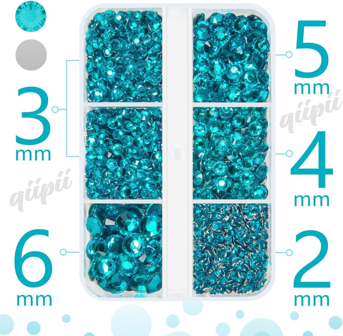 Teal Blue Resin Crystal Rhinestones for Bedazzling Crafting 2Mm 3Mm 4Mm 5Mm 6Mm