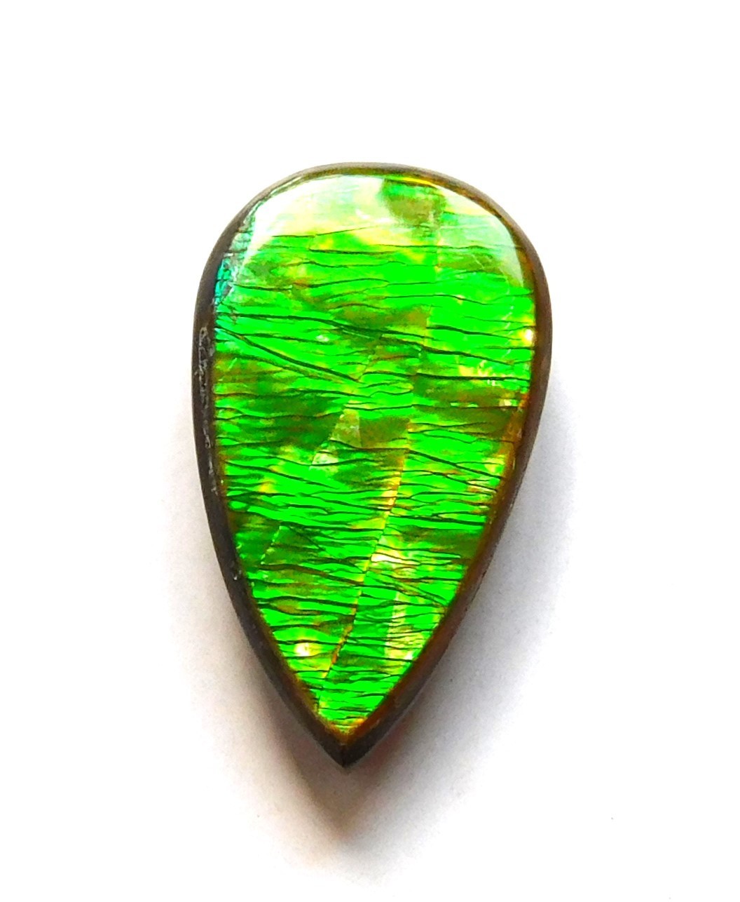 6.40 Ct Natural Canadian Ammolite Cabochon Loose Gemstone 17.2X9.9X4.4MM KJ71