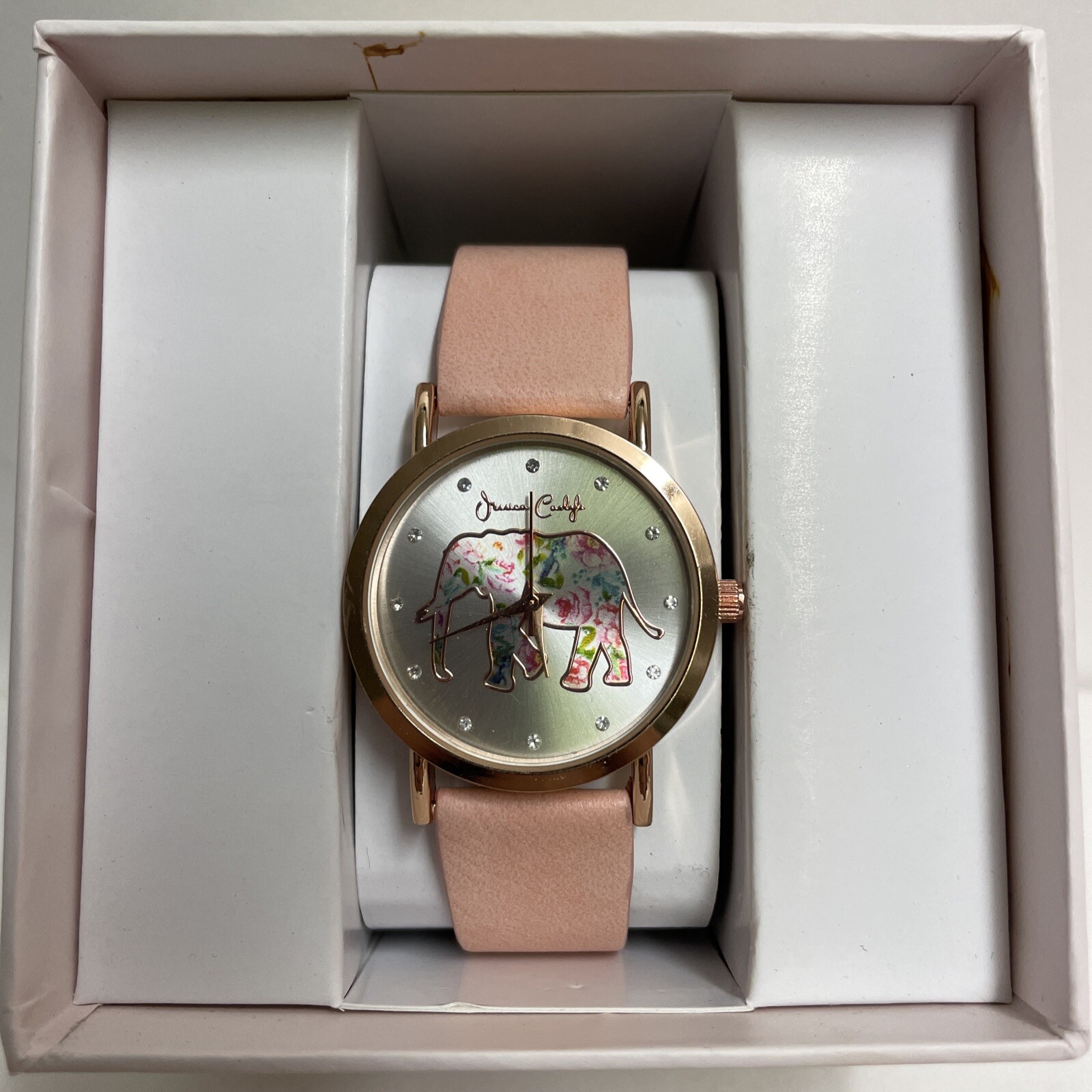 Jessica Carlyle Elephant Watch – Pink & Gold – Brand New In Box – Needs Battery