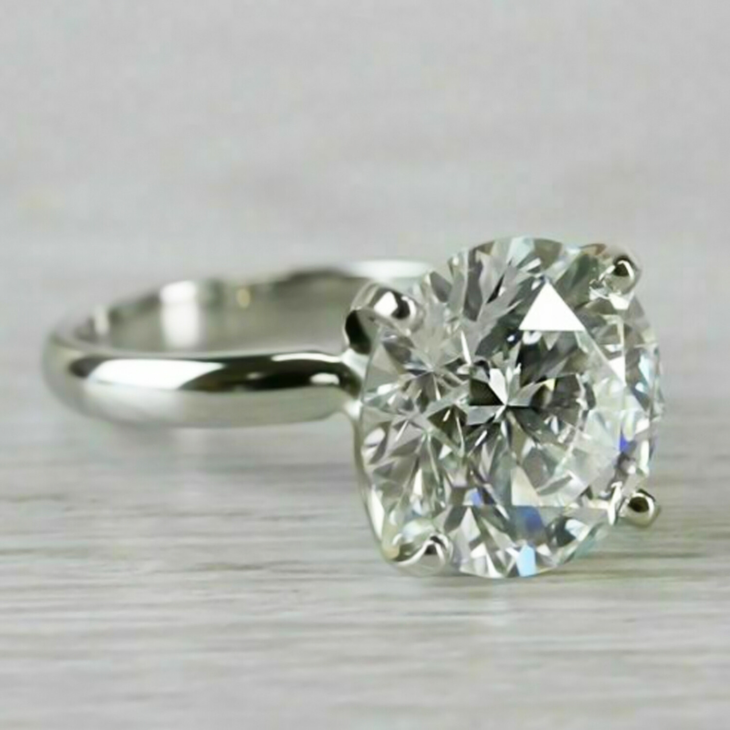 5.95Ct Round Moissanite Solitaire Women’s Engagement Ring Solid 14K White Gold